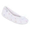 Isotoner Microterry Womens Ballerina Slippers In White