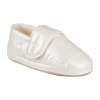 Isotoner Mikaela Nylon Puffer Closedback Womens Memory Foam Slip-on Slippers In White