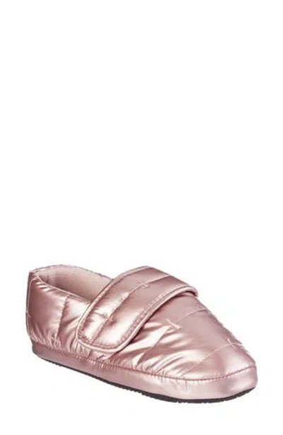 Isotoner Nylon Puffer Slipper In Pink