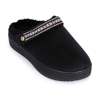 Isotoner Platform Womens Clog Slippers In Black