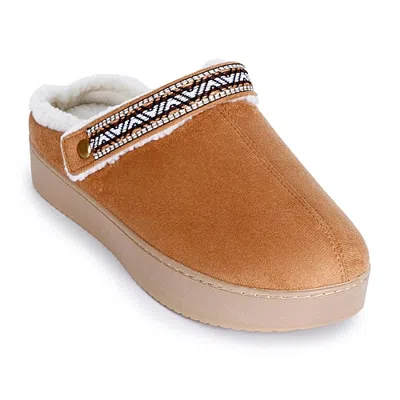 Isotoner Platform Womens Clog Slippers In Brown