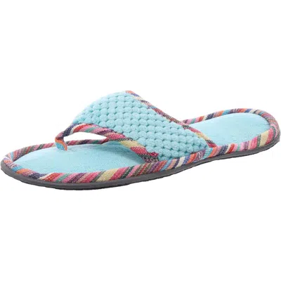 Isotoner Popcorn Micoterry Elsie Womens Thong Flat Thong Slippers In Multi