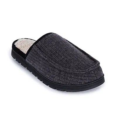Isotoner Ribbed Sweater Knit Clog Mens Clog Slippers In Gray