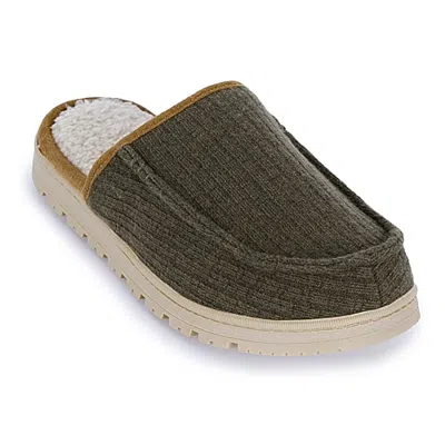 Isotoner Ribbed Sweater Knit Clog Mens Clog Slippers In Green