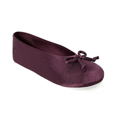 Isotoner Satin Womens Ballerina Slippers In Red