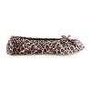 Isotoner Satin Womens Ballerina Slippers In Animal Print