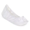 Isotoner Satin Womens Ballerina Slippers In White