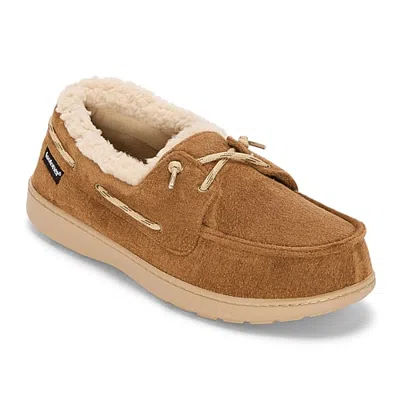 Isotoner Sherpasoft Boater Mens Moccasin Slippers In Brown