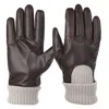 Isotoner Signature Men's Artificial Leather Driver Touchscreen Gloves In Brown