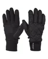 Isotoner Signature Men's Diamond Quilted Pongee And Spandex Water Repellent And Touchscreen Gloves In Black