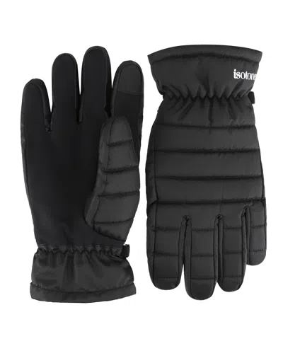 Isotoner Signature Men's Quilted Gloves In Black
