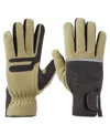 Isotoner Signature Men's Reflective Tech Stretch And Fleece Water Repellent Gloves With Touchscreen Technology In Olive