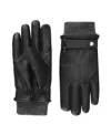Isotoner Signature Men's Sleekheat Touchscreen Rib Knit Cuff Gloves In Black