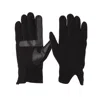 Isotoner Signature Men's Stretch Suede 3-draw Touchscreen Gloves In Black