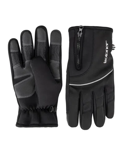 Isotoner Signature Men's Water-repellent Gloves In Black