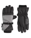 Isotoner Signature Men's Waterproof Extended Cuff And Touchscreen Ski Gloves In Ash