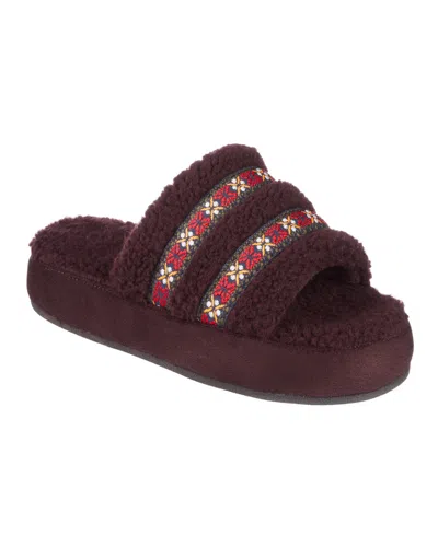 Isotoner Signature Women's Berber Slide Slippers In Raisin