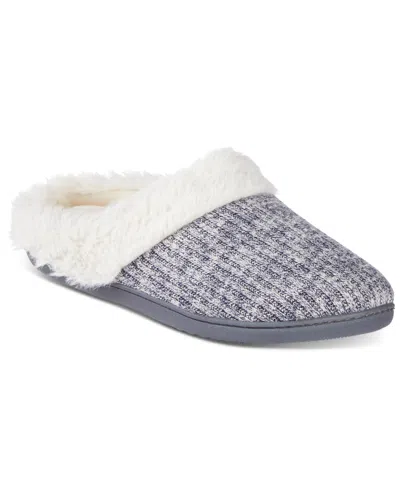 Isotoner Signature Women's Caroline Sweater Rib-knit Clog Slippers In Navy,blue