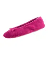Isotoner Signature Women's Chevron Micro Terry Ballerina Slipper In Rose Violet