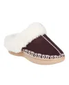 Isotoner Signature Women's Clara Embroidered Microterry Clog In Raisin