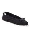 Isotoner Signature Women's Gemma Microterry Ballerina Slippers In Black