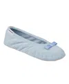 Isotoner Signature Women's Gemma Microterry Ballerina Slippers In Blue