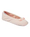 Isotoner Signature Women's Gemma Microterry Ballerina Slippers In Pink