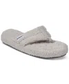 Isotoner Signature Women's Joey Cozy Plush Thong Slippers In Light Grey