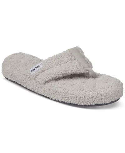 Isotoner Signature Women's Joey Cozy Plush Thong Slippers In Light Grey