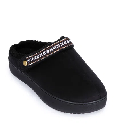 Isotoner Signature Women's Joey Platform Easy-on/easy-off Faux Microsuede Clog In Black