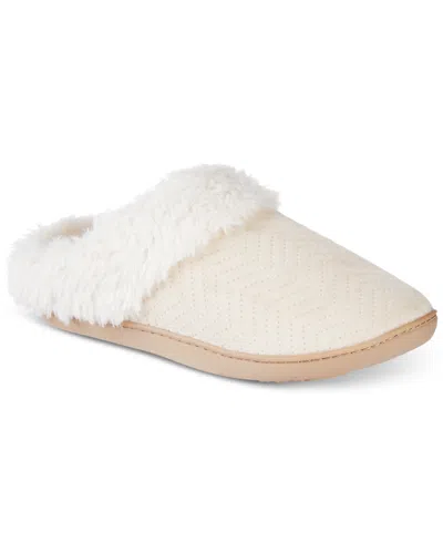 Isotoner Signature Women's Louise Quilted Velour Clog Slippers In Ewe