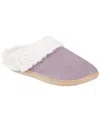 Isotoner Signature Women's Louise Quilted Velour Clog Slippers In Purple