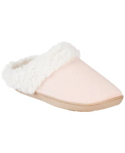 Isotoner Signature Women's Louise Quilted Velour Clog Slippers In Evening Sand