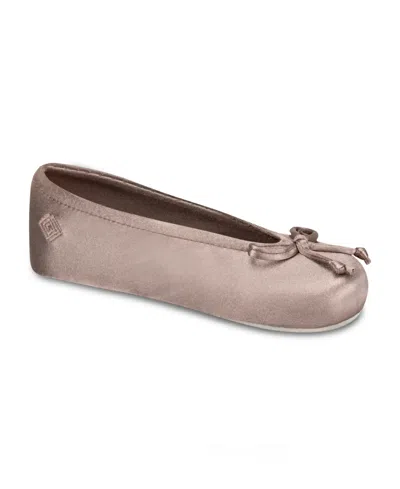 Isotoner Signature Women's Satin Ballerina Slippers With Bow In Multi