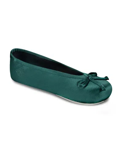 Isotoner Signature Women's Satin Ballerina Slippers With Bow In Multi