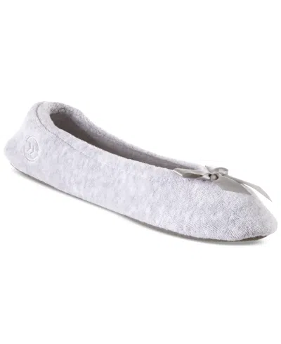 Isotoner Signature Women's Terry Indoor/outdoor Ballerina Slippers In Heather