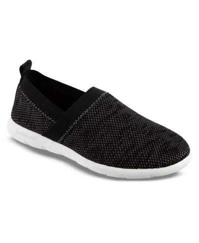 Isotoner Signature Zenz From Isotoner Women's Indoor/outdoor Elastic Sport Knit Elastic Slip-ons In Black