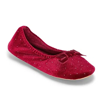 Isotoner Slipper Womens Ballerina Slippers In Red