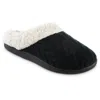 Isotoner Women's Cable Knit Alexis Hoodback Slippers In Black In Black