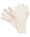 Isotoner Women's Cable Knit Gloves With Smart Touch In Ivory