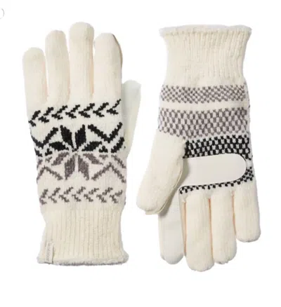 Isotoner Women's Chenille Snowflakes Gloves In Ewe In Beige