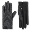 Isotoner Women's Chevron Shortie Gloves In Black Texture In Black