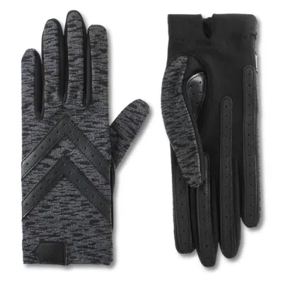 Isotoner Women's Chevron Shortie Gloves In Black Texture