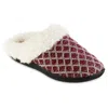 Isotoner Women's Diamond Sweater Knit Hoodback Slipper In Garnet In White