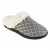 Isotoner Women's Diamond Sweater Knit Hoodback Slipper In Light Gray In Multi