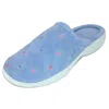Isotoner Women's Extra Small Terry Embroidered Clog Slippers In Blue