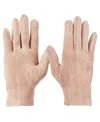 Isotoner Women's Genuine Suede Touchscreen Gloves With Gathered Wrist In Cognac