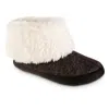 Isotoner Women's Heather Knit Marisol Boot Eco Comfort Slipper In Black In White