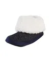 Isotoner Women's Heather Knit Marisol Boot Eco Comfort Slipper In Navy Blue In Blue