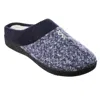 Isotoner Women's Heathered Knit Jessie Hoodback Slippers In Navy In Blue